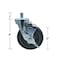 Bk Resources 5-inch Threaded Stem Casters, Gray Rubber Wheels, Top Lock Brake, 300lb Capacity, 4PK 5SBR-5ST-GR-PS4 - alternate 2